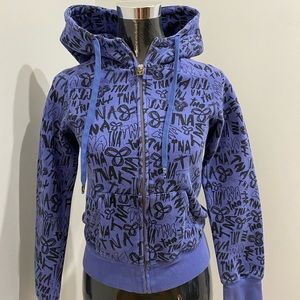 black & blue TNA zip up hoodie
